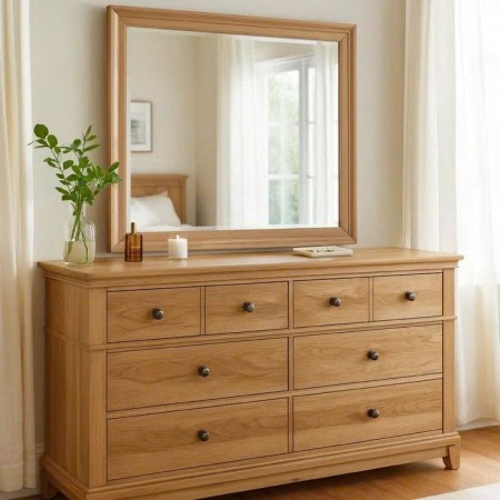 Solid Oak : Khung Gương Gỗ Sồi 90 x 90cm